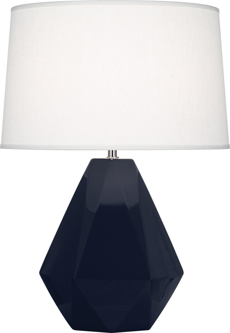 Robert Abbey MB930 One Light Table Lamp, Midnight Blue Glazed Ceramic