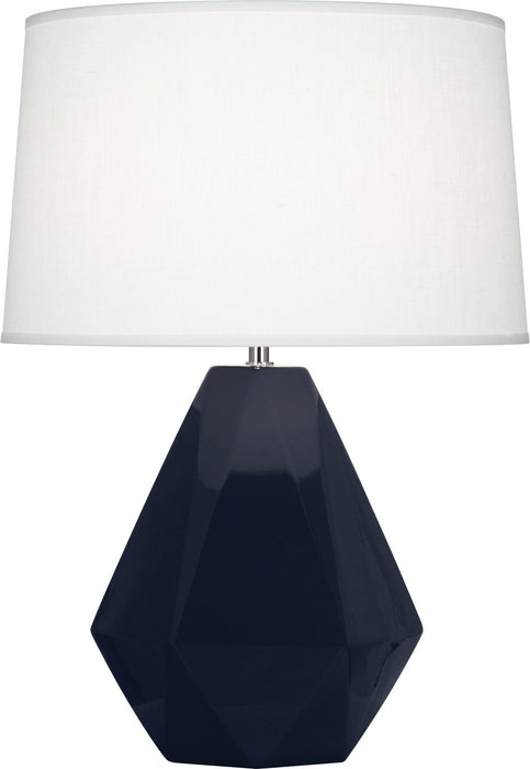 Robert Abbey MB930 One Light Table Lamp, Midnight Blue Glazed Ceramic