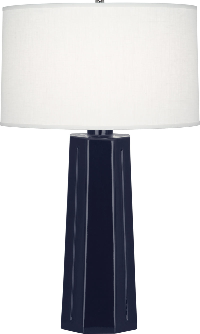 Robert Abbey MB960 One Light Table Lamp, Midnight Blue Glazed Ceramic