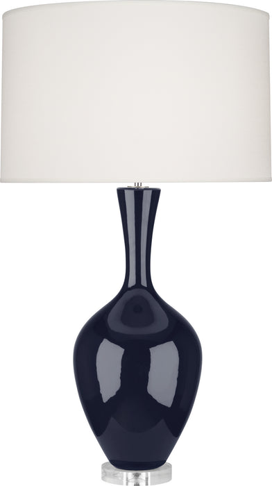 Robert Abbey MB980 One Light Table Lamp, Midnight Blue Glazed Ceramic
