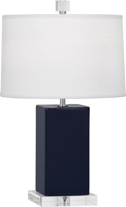 Robert Abbey MB990 One Light Accent Lamp, Midnight Blue Glazed Ceramic