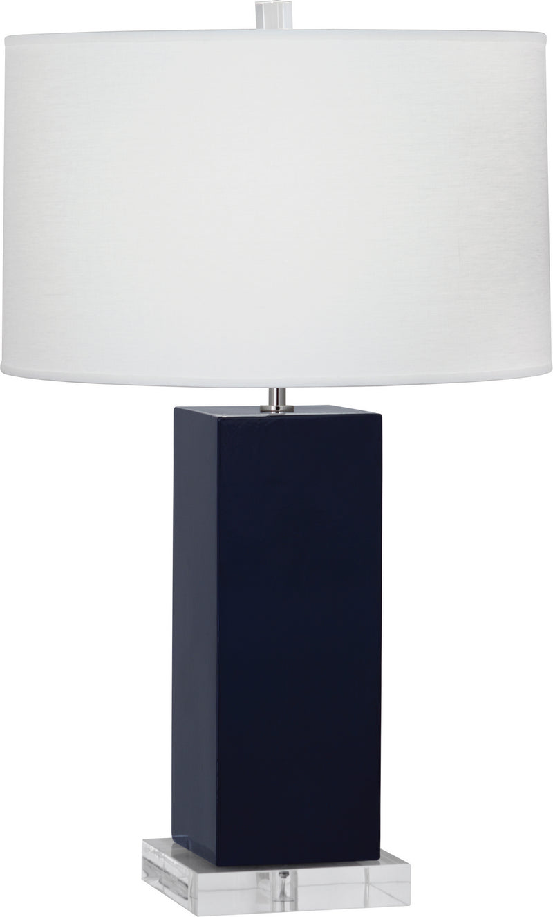 Robert Abbey MB995 One Light Table Lamp, Midnight Blue Glazed Ceramic