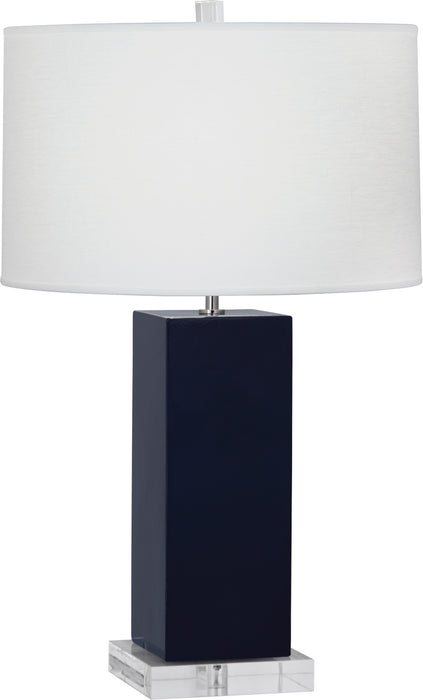 Robert Abbey MB995 One Light Table Lamp, Midnight Blue Glazed Ceramic