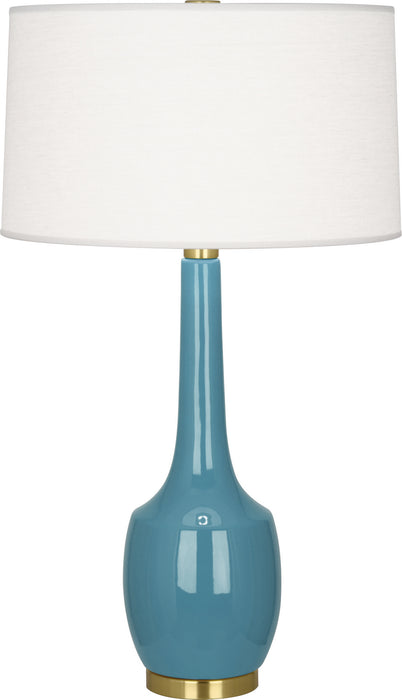 Robert Abbey OB701 One Light Table Lamp, Steel Blue Glazed Ceramic