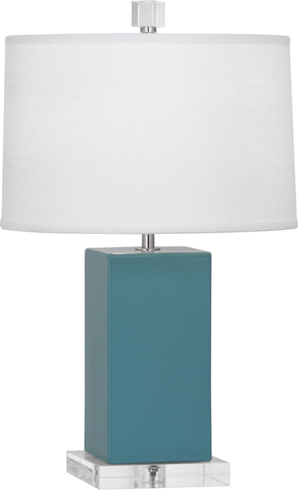 Robert Abbey OB990 One Light Accent Lamp, Steel Blue Glazed Ceramic