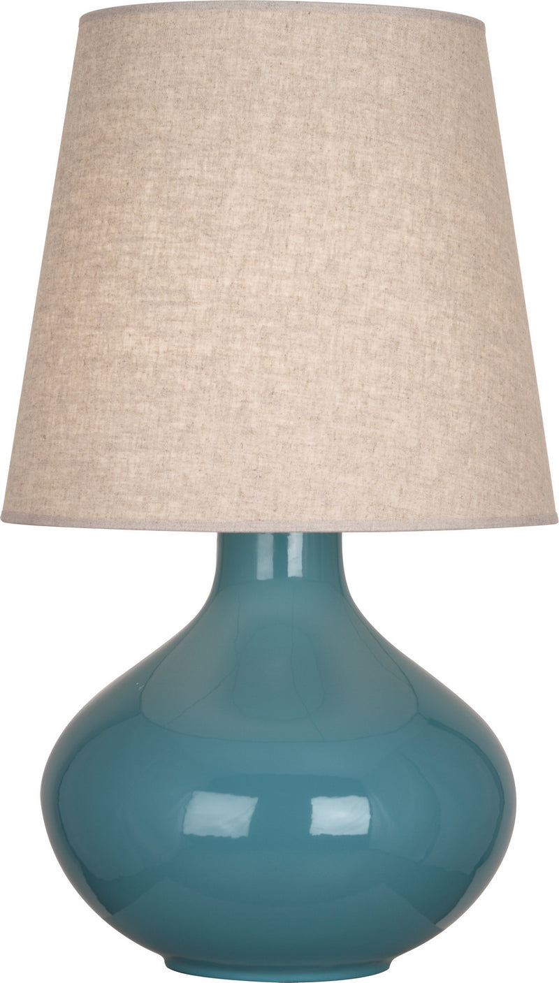 Robert Abbey OB991 One Light Table Lamp, Steel Blue Glazed Ceramic