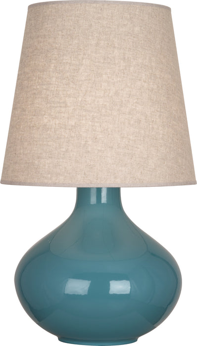 Robert Abbey OB991 One Light Table Lamp, Steel Blue Glazed Ceramic