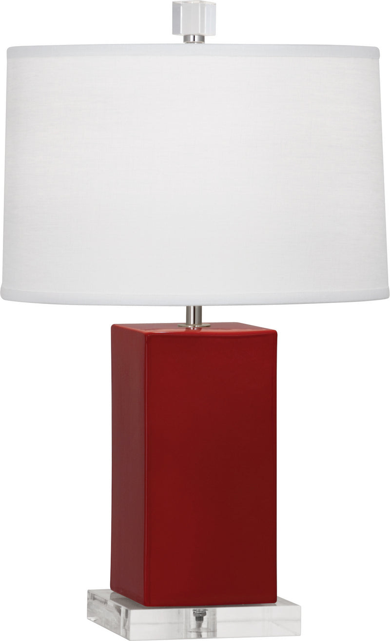 Robert Abbey OX990 One Light Accent Lamp, Oxblood Glazed Ceramic
