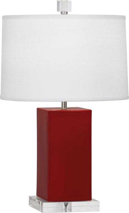 Robert Abbey OX990 One Light Accent Lamp, Oxblood Glazed Ceramic