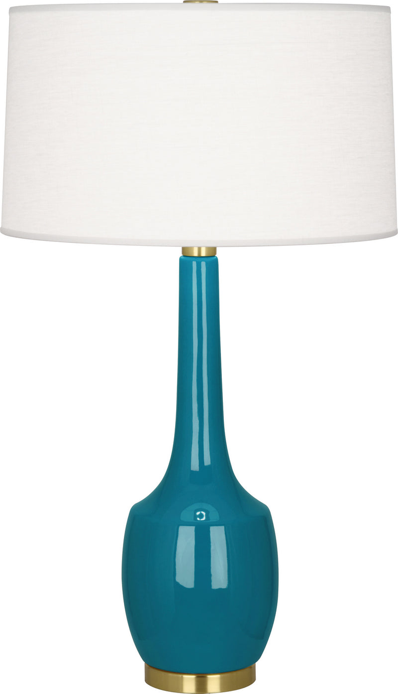 Robert Abbey PC701 One Light Table Lamp, Peacock Glazed Ceramic