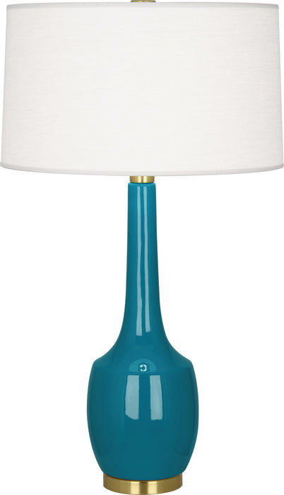 Robert Abbey PC701 One Light Table Lamp, Peacock Glazed Ceramic