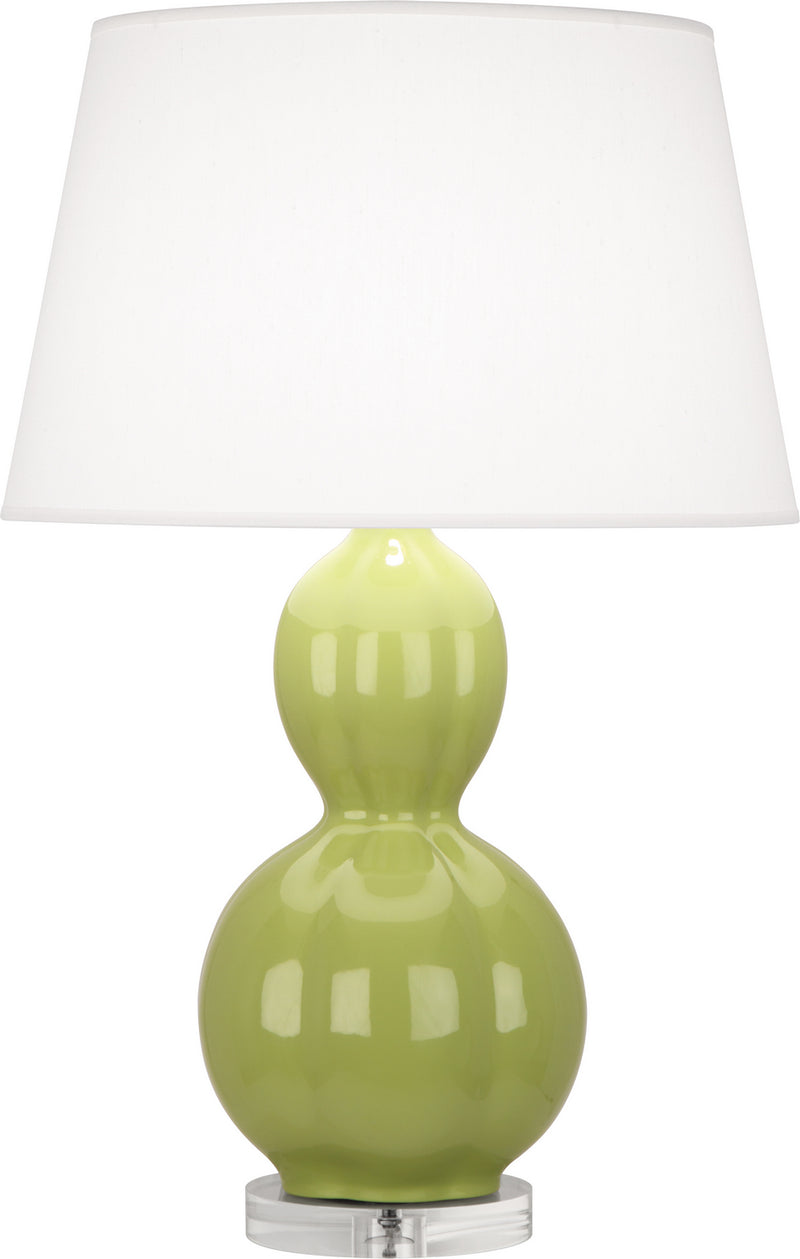 Robert Abbey PG997 One Light Table Lamp, Muted Chartreuse Glazed Ceramic w/Lucite