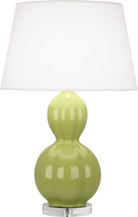 Robert Abbey PG997 One Light Table Lamp, Muted Chartreuse Glazed Ceramic w/Lucite