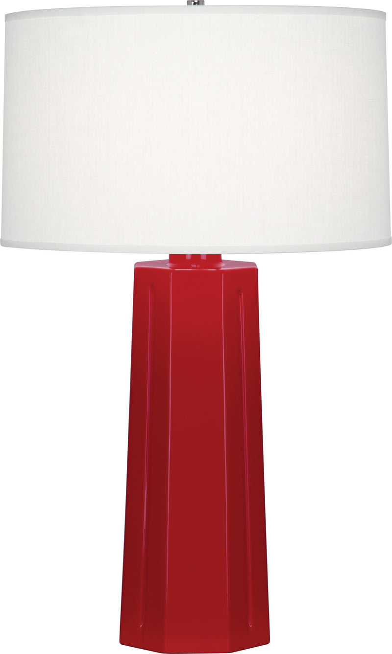 Robert Abbey RR960 One Light Table Lamp, Ruby Red Glazed Ceramic