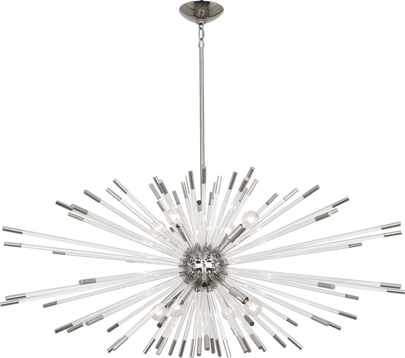 Robert Abbey S1200 Eight Light Chandelier, Polished Nickel