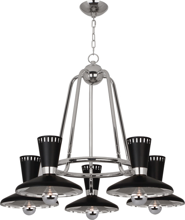 Robert Abbey S568 Five Light Chandelier, Polished Nickel