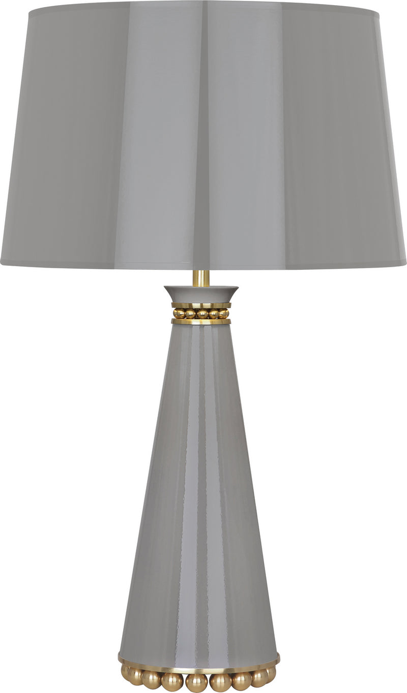 Robert Abbey ST44 One Light Table Lamp, Smoky Taupe Lacquered Paint w/Modern Brass