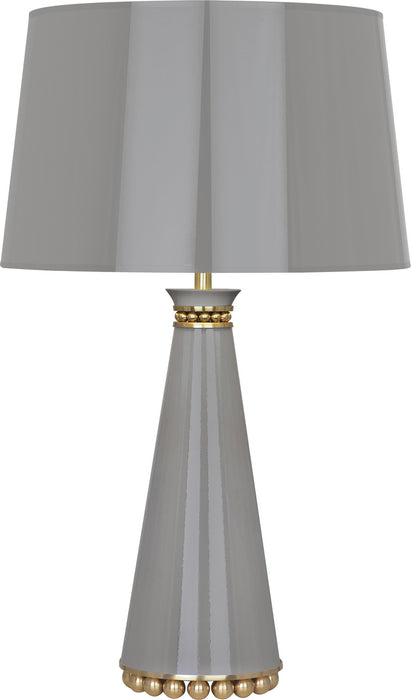 Robert Abbey ST44 One Light Table Lamp, Smoky Taupe Lacquered Paint w/Modern Brass