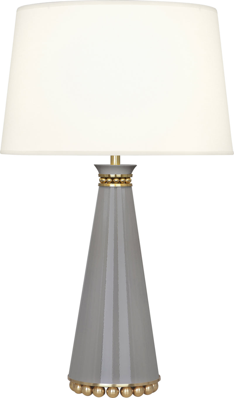 Robert Abbey ST44X One Light Table Lamp, Smoky Taupe Lacquered Paint/Modern Brass