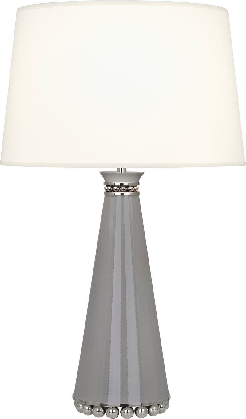 Robert Abbey ST45X One Light Table Lamp, Smoky Taupe Lacquered Paint/Polished Nickel