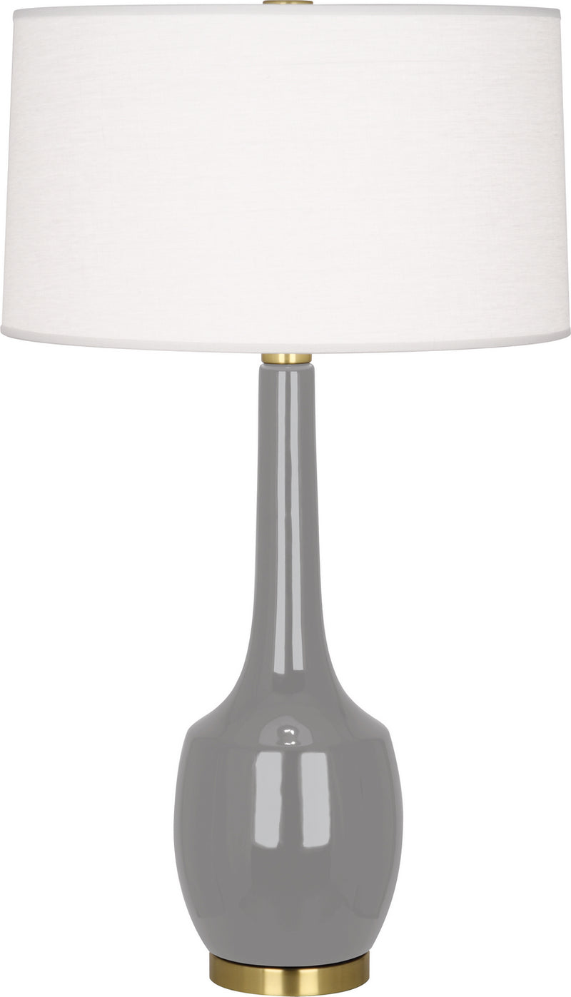 Robert Abbey ST701 One Light Table Lamp, Smokey Taupe Glazed Ceramic