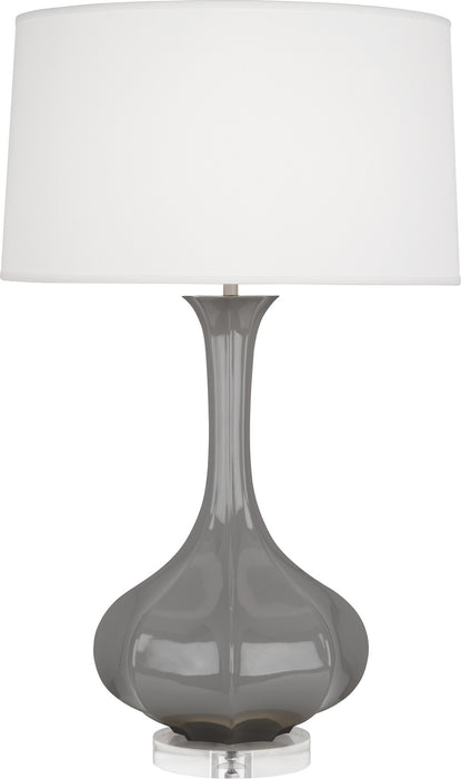 Robert Abbey ST996 One Light Table Lamp, Smoky Taupe Glazed Ceramic w/Lucite
