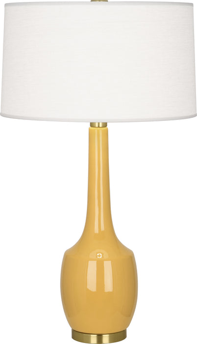 Robert Abbey SU701 One Light Table Lamp, Antique Brass w/Sunset Yellow Glazed Ceramic