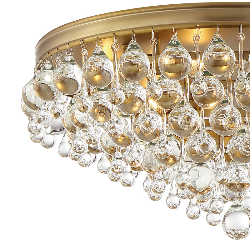 Crystorama 138-VG Six Light Flush Mount, Vibrant Gold
