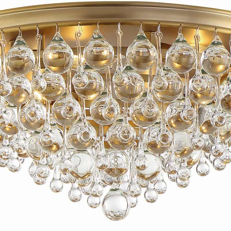 Crystorama 138-VG Six Light Flush Mount, Vibrant Gold