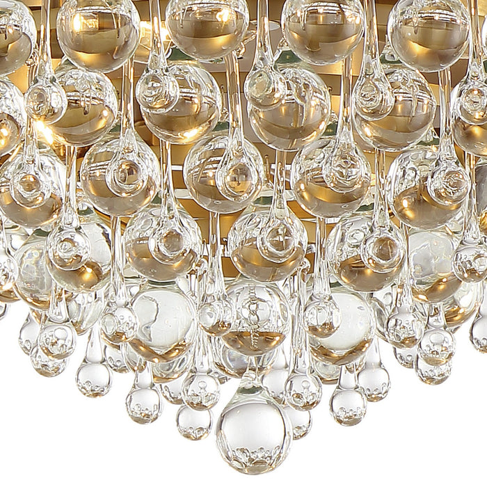 Crystorama 138-VG Six Light Flush Mount, Vibrant Gold