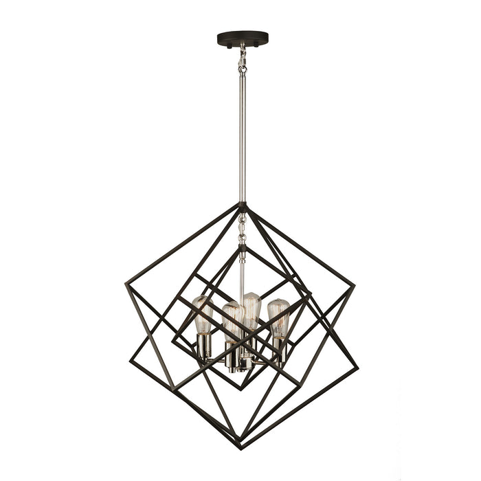 Artcraft AC11114PN Four Light Chandelier, Polished Nickel