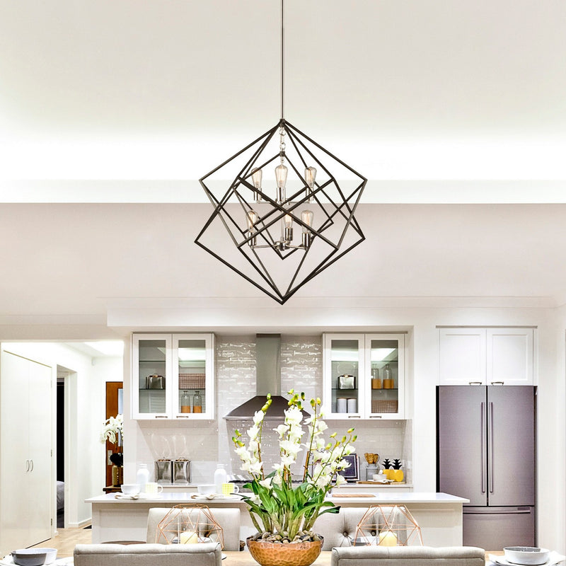 Artcraft AC11116PN Six Light Chandelier, Polished Nickel