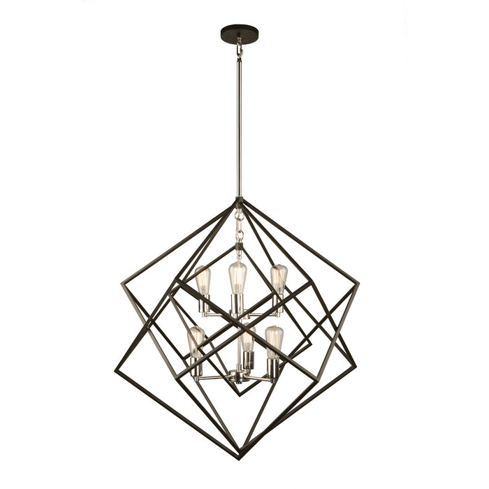 Artcraft AC11116PN Six Light Chandelier, Polished Nickel