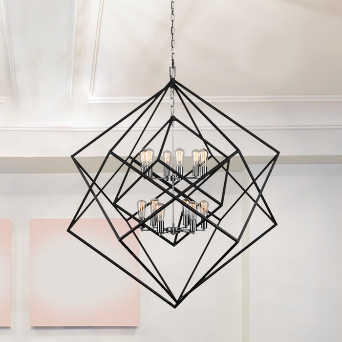 Artcraft AC11112PN 12 Light Chandelier, Polished Nickel