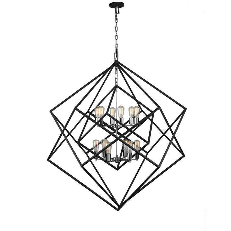 Artcraft AC11112PN 12 Light Chandelier, Polished Nickel