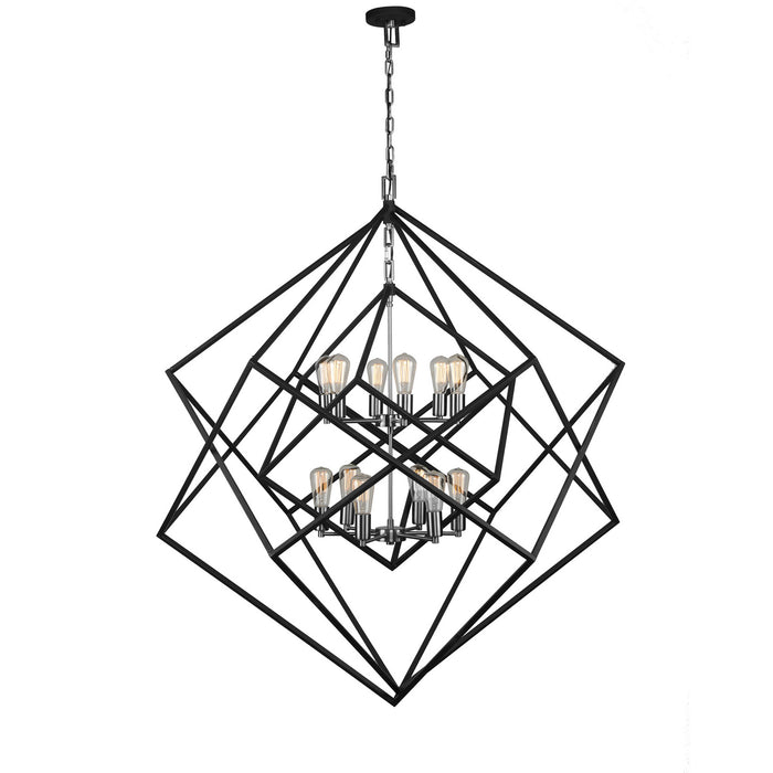 Artcraft AC11112PN 12 Light Chandelier, Polished Nickel