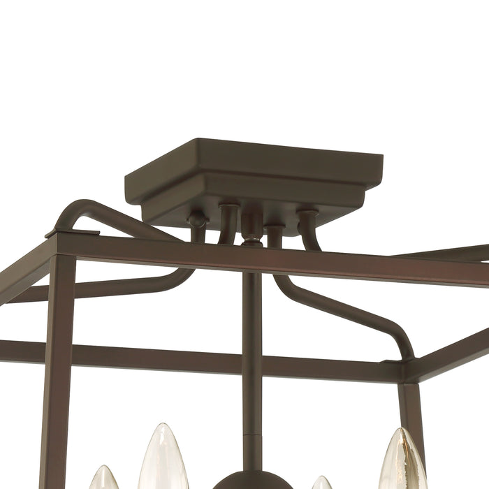 Crystorama 2243-DB_NOSHADE Four Light Semi Flush Mount, Dark Bronze