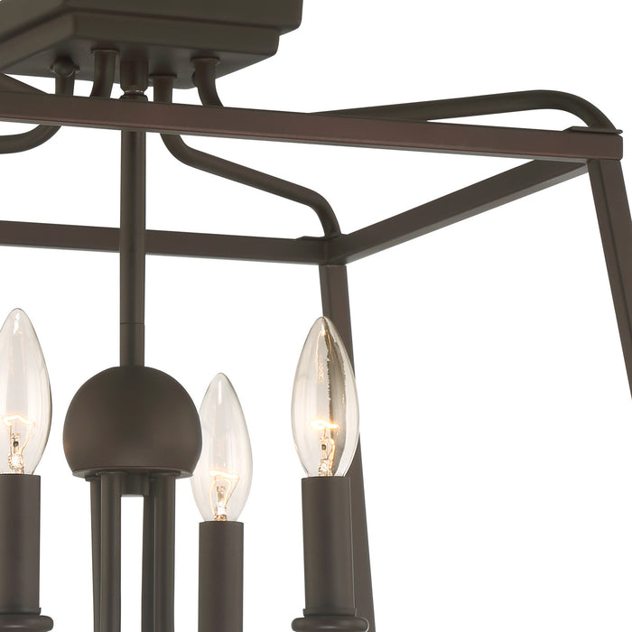 Crystorama 2243-DB_NOSHADE Four Light Semi Flush Mount, Dark Bronze