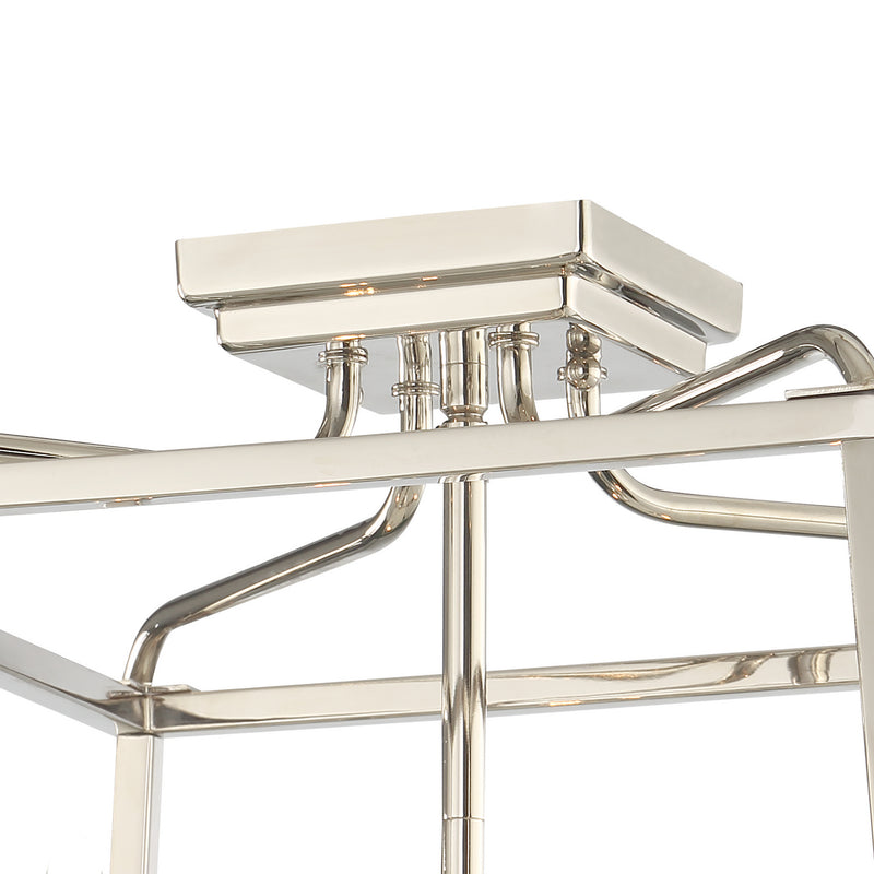 Crystorama 2243-PN_NOSHADE Four Light Semi Flush Mount, Polished Nickel