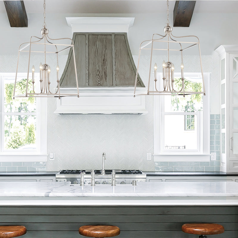 Crystorama 2244-PN_NOSHADE Four Light Chandelier, Polished Nickel