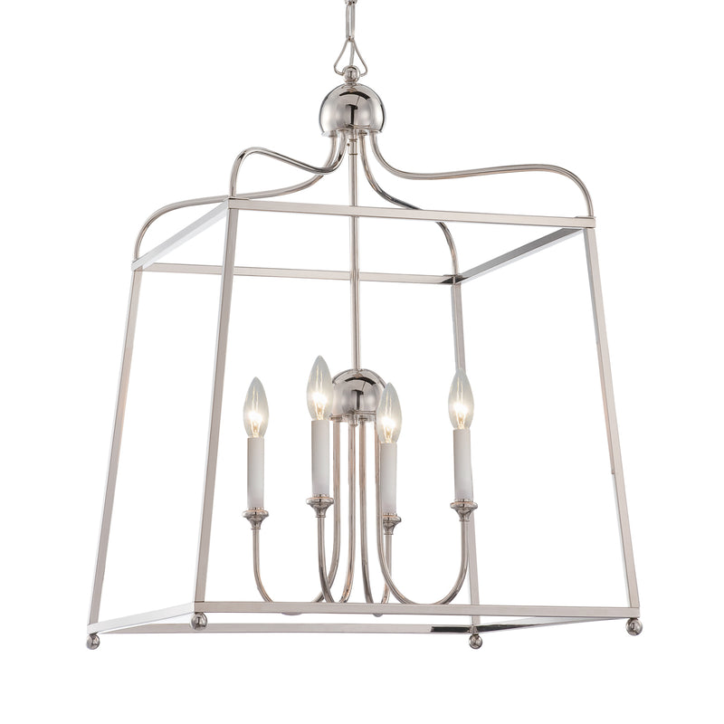 Crystorama 2244-PN_NOSHADE Four Light Chandelier, Polished Nickel