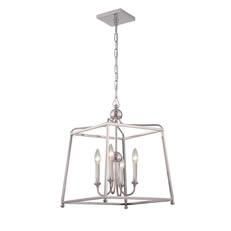 Crystorama 2245-PN_NOSHADE Four Light Chandelier, Polished Nickel