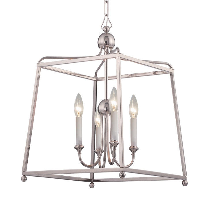 Crystorama 2245-PN_NOSHADE Four Light Chandelier, Polished Nickel