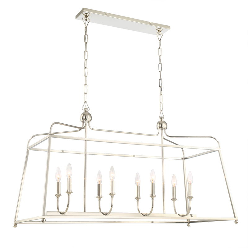 Crystorama 2249-PN_NOSHADE Eight Light Chandelier, Polished Nickel