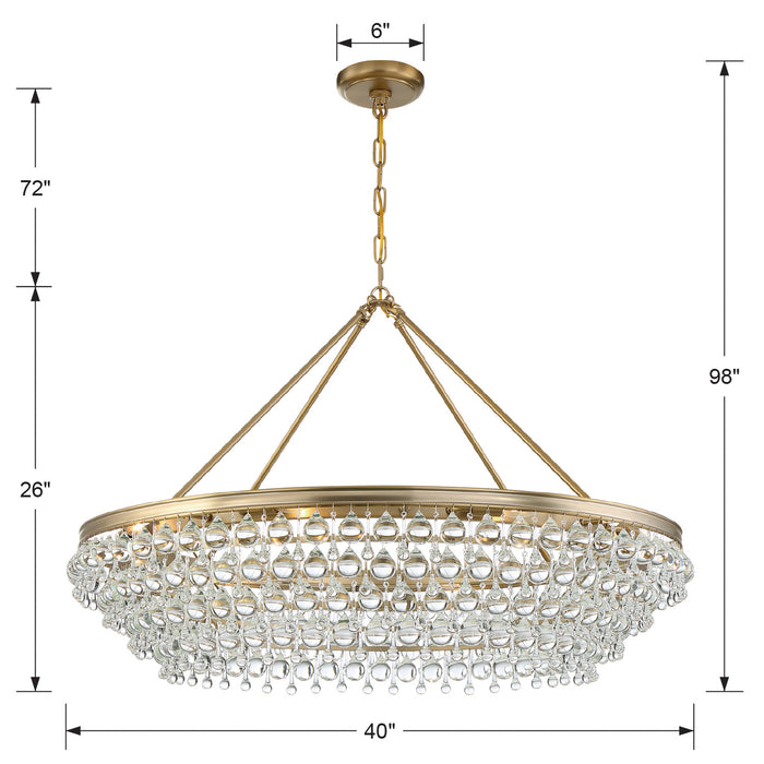 Crystorama 278-VG Eight Light Chandelier, Vibrant Gold