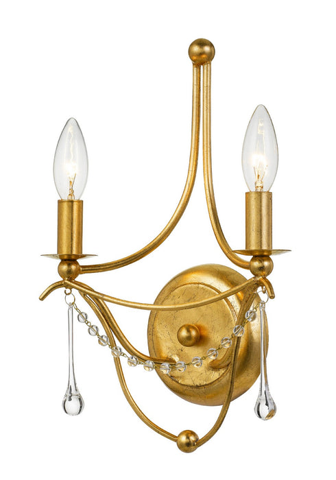 Crystorama 422-GA Two Light Wall Sconce, Antique Gold