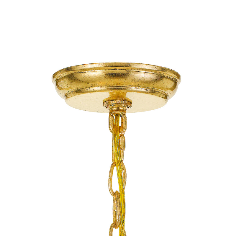 Crystorama 425-GA Five Light Chandelier, Antique Gold