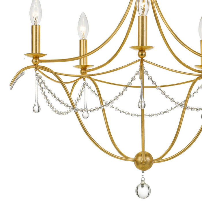 Crystorama 425-GA Five Light Chandelier, Antique Gold