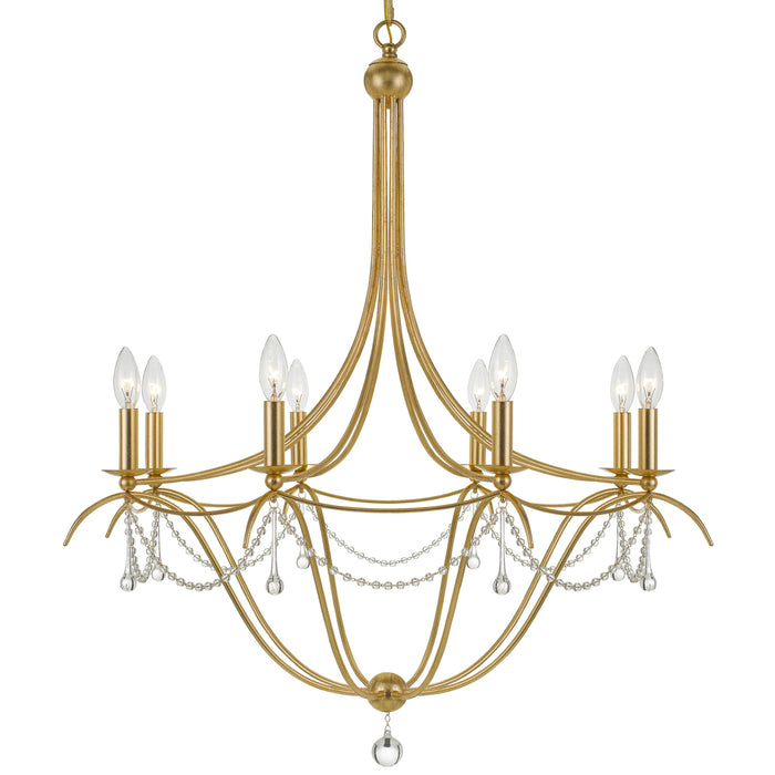 Crystorama 428-GA Eight Light Chandelier, Antique Gold