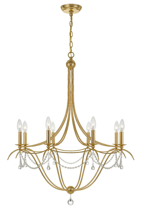 Crystorama 428-GA Eight Light Chandelier, Antique Gold